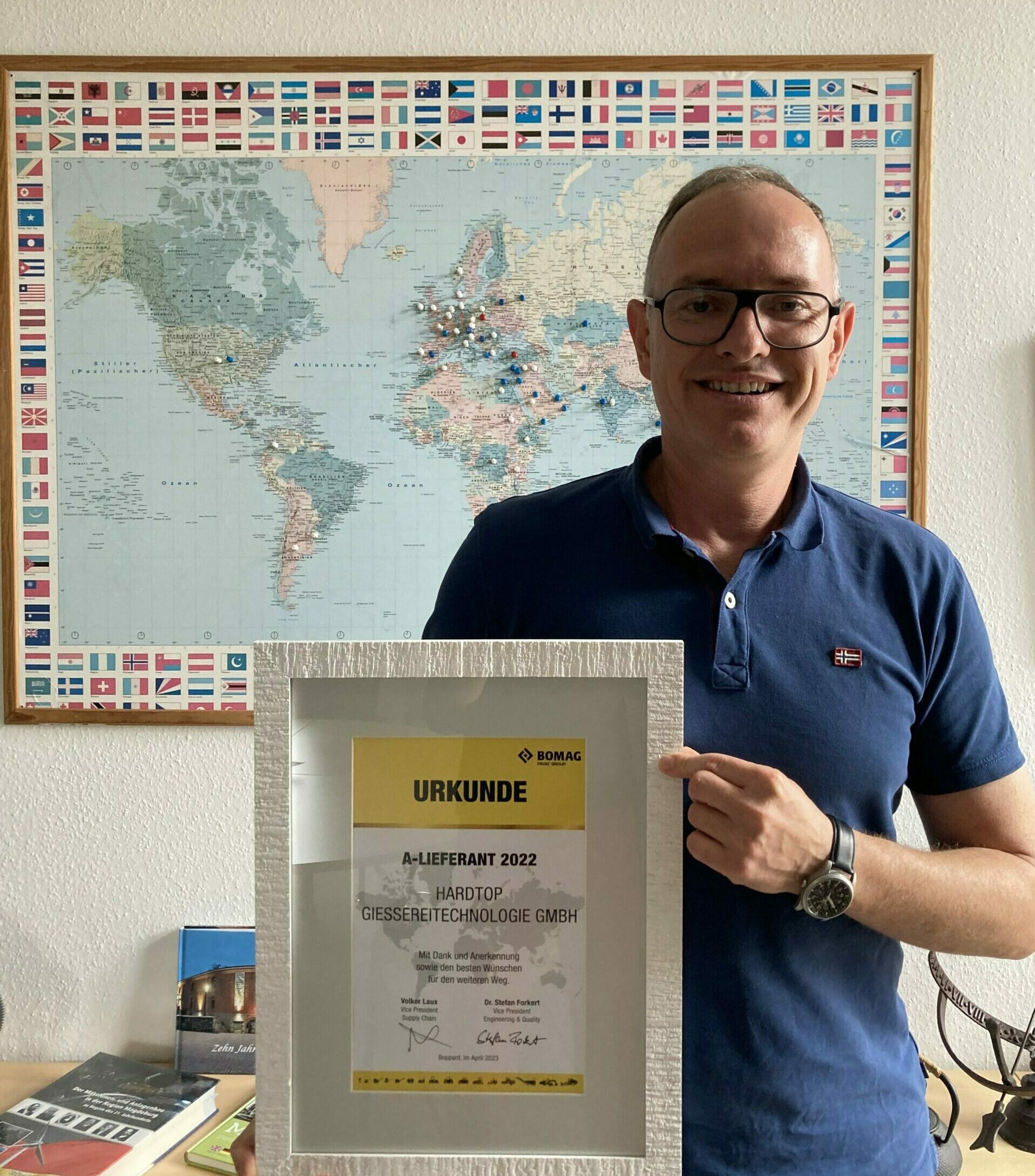 HARDTOP again receives the certificate as A-supplier from BOMAG
